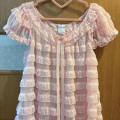 ヴィンテージ　ピンク　レース　ワンピース　vintage 古着　羽織