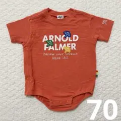 【美品】ARNOLD PALMER 半袖 ロンパース オレンジ 70