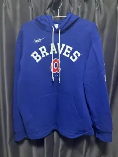 Nike BRAVES ロゴ パーカー Mサイズ ブルーのサムネイル