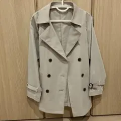 ダブルブレスト トレンチコート ベージュ