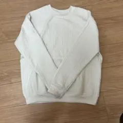 ケーブル編み ニット風 長袖 トップス ホワイト
