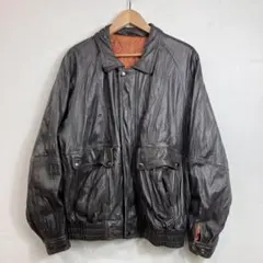 80s A-2 レザージャケット シープレザー 短丈 中綿 VINTAGE