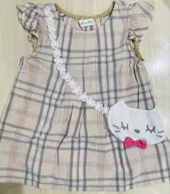 ココちゃん　チェック柄　フリル袖　チュニック　♡のサムネイル