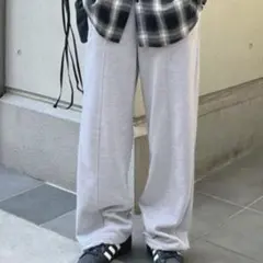 ABYS ロゴ刺繍裏毛ドロストスウェットパンツ グレー