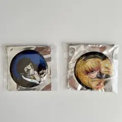 鬼滅の刃　無限城　ランダムグリッター缶バッジ　2点セット　善逸　獪岳