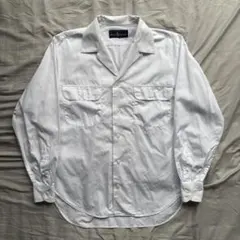 オープンカラーシャツ 長袖 ホワイト