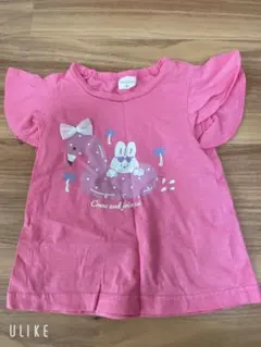 SIMPLE FIRST ピンク フリル袖 Tシャツ 90