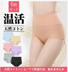 ショーツ ハイウエスト 綿 L 大きいサイズ 下着 レディース 6枚組