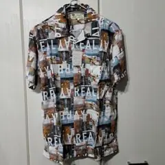 LLサイズ レーヨン ストリート オープンカラー アロハシャツ 総柄シャツ