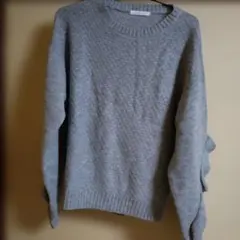 グレー柄織りセーターニット袖フリル ☆ehka sopo☆値下げなります‼️のサムネイル