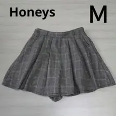 ハニーズ　キュロットスカート　キュロットパンツ　コルザ　グレー　チェック柄　Ｍ