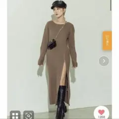 リブニットワンピース