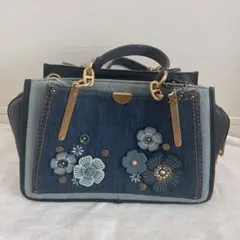 COACH　ドリーマー ティーローズ 2way ハンドバッグ デニム