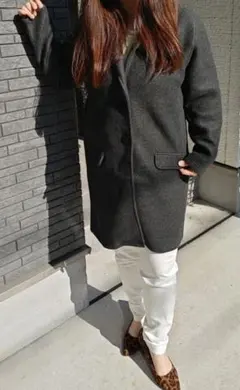 ダークグレーコート！！美品！(131)