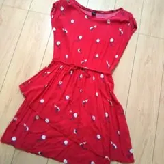 GapKidsギャップキッズ 花柄ワンピース ウエスト共布リボン付 160センチ