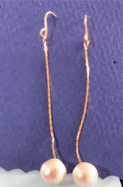 コットンパール×ゴールドロングピアス