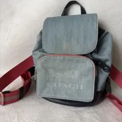 希少】COACH リュック デニム レザー キャンバス 巾着 ラメ 馬車ロゴ 