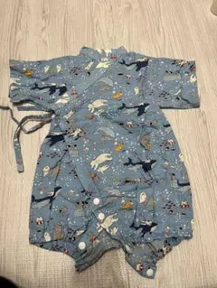 ベビー甚平 70cm相当 海の生き物柄 ジンベエザメ