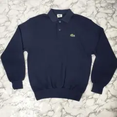 【美品】LACOSTE ラコステ ポロシャツ 長袖 ネイビー メンズ サイズ3