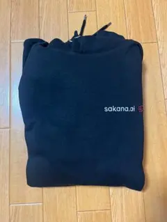 非売品 Sakana AI ロゴ刺繍 プルオーバーパーカー ブラック