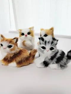 リアルな感じの猫の置物　４個セット