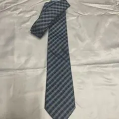 青系チェック柄ネクタイ