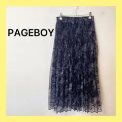 ☆PAGEBOYモノトーン柄 プリーツスカート ロング丈のサムネイル