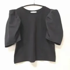 セレクトモカ【フリー】ボリューム袖切替カットソーTシャツ 黒ブラック 異素材のサムネイル
