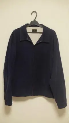 ネイビー コーデュロイ　ジップアップジャケット スイングトップ