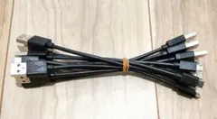 10本まとめ売り データ転送対応USBケーブル TypeA－TypeB約16cm