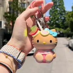 日焼けキティー　紫外線チェック　キーホルダー　匿名配送