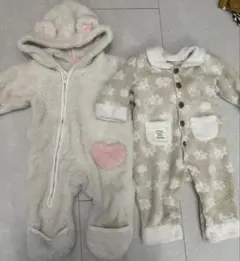 冬用もこもこロンパース 80cm 2枚セット