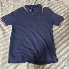 美品PRADA ネイビー ポロシャツ トリコロール襟 XXL - メルカリ