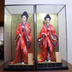 沖縄特産 琉球人形 うみないび 王女 有馬人形店 ケース付き 2体セット F-3