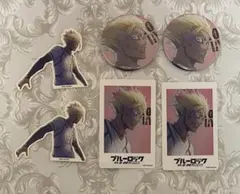 ブルーロック 渋谷TSUTAYA 缶バッジ ステッカー チェキ風カード 士道龍聖