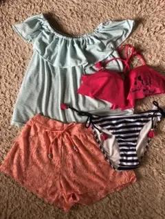お値下げしました　ミニーちゃん♡水着 ビキニ 4点セット