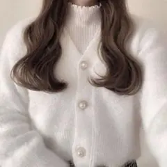 GRL パールボタンシャギーニットカーディガン[kz118]