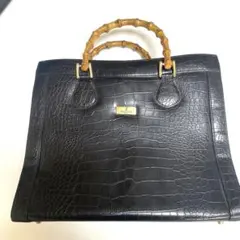 クロコ型押し　ハンドバッグ