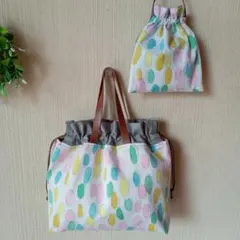 ミナペルホネン✻jellybeans　巾着ミニトート&巾着袋　ハンドメイド
