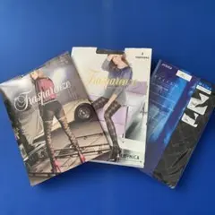 柄タイツ　3足組