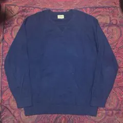 90s L.L.Bean 無地 クルーネック スウェット ネイビー 前Vガゼット