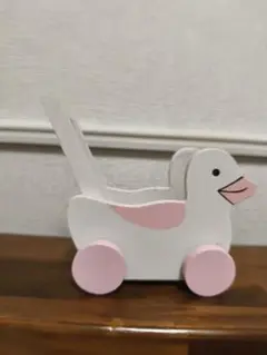 アヒル型　木製　小物入れ　ファンシー
