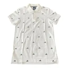 【1点限り】アディダス ホワイト S ポロシャツ ゴルフ スポーツ ロゴ入り