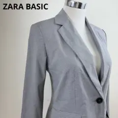 ZARA BASIC テーラードジャケット 千鳥格子 1つボタン グレー