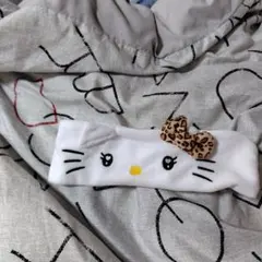 ハローキティ ヘアバンド ヒョウ柄リボン