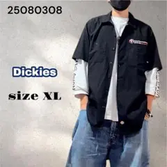 Dickies ディッキーズ 半袖 ワークシャツ 企業系 黒 XL