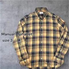 MANUAL ALPHABET ボタンダウン チェックシャツ 日本製 L相当