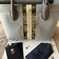 ◾︎未使用級◾︎ A.D.M.J マーキス レザー トートバッグ ホワイト エーディーエムジェイ ソフト牛革 シュリンク型押し マーキス