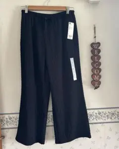 タグ付き 新品 GU ジーユー シャーリングアンクルパンツ ブラック L サイズ