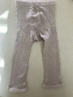 ケーブル編みレギンス 70-80cm ライトベージュ